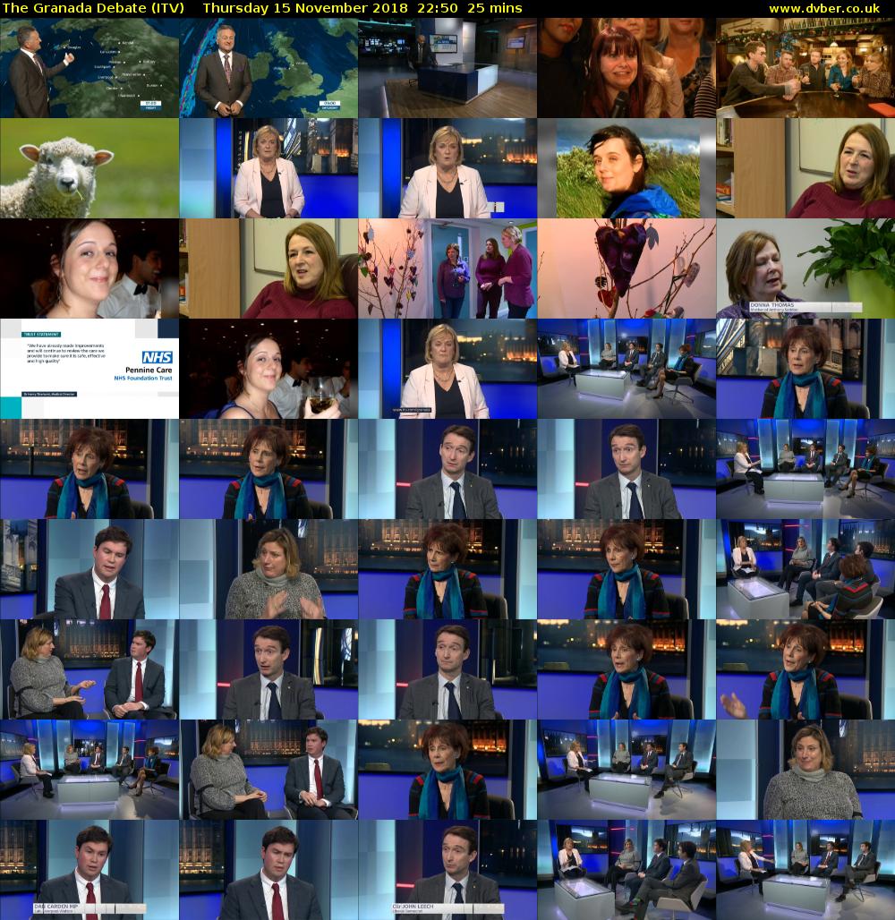 The Granada Debate (ITV) Thursday 15 November 2018 22:50 - 23:15