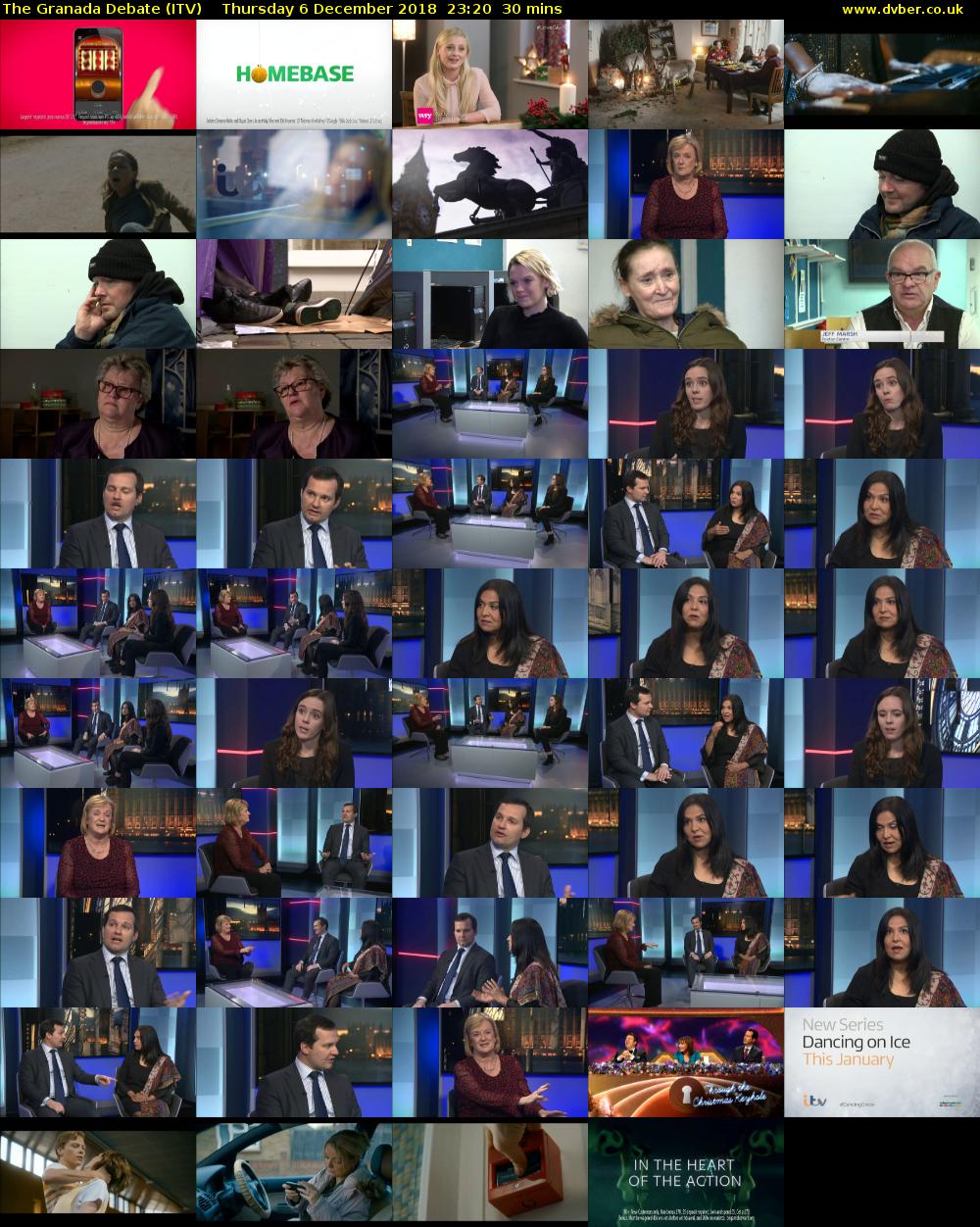 The Granada Debate (ITV) Thursday 6 December 2018 23:20 - 23:50