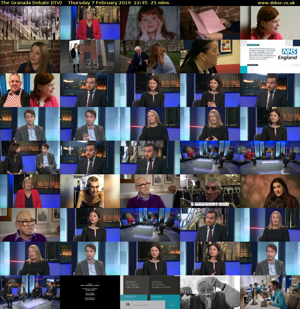 The Granada Debate (ITV) Thursday 7 February 2019 22:45 - 23:10