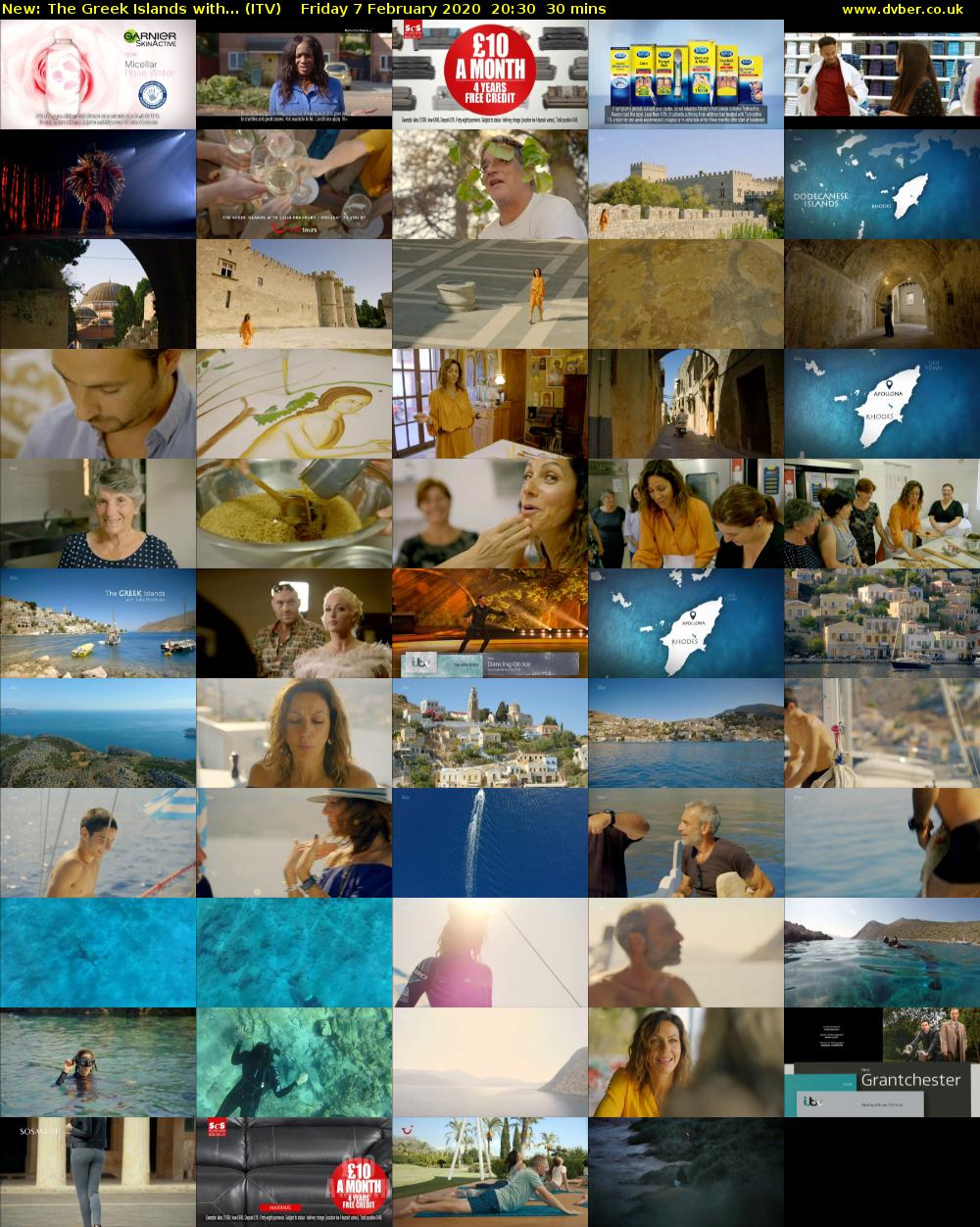 The Greek Islands with... (ITV) Friday 7 February 2020 20:30 - 21:00