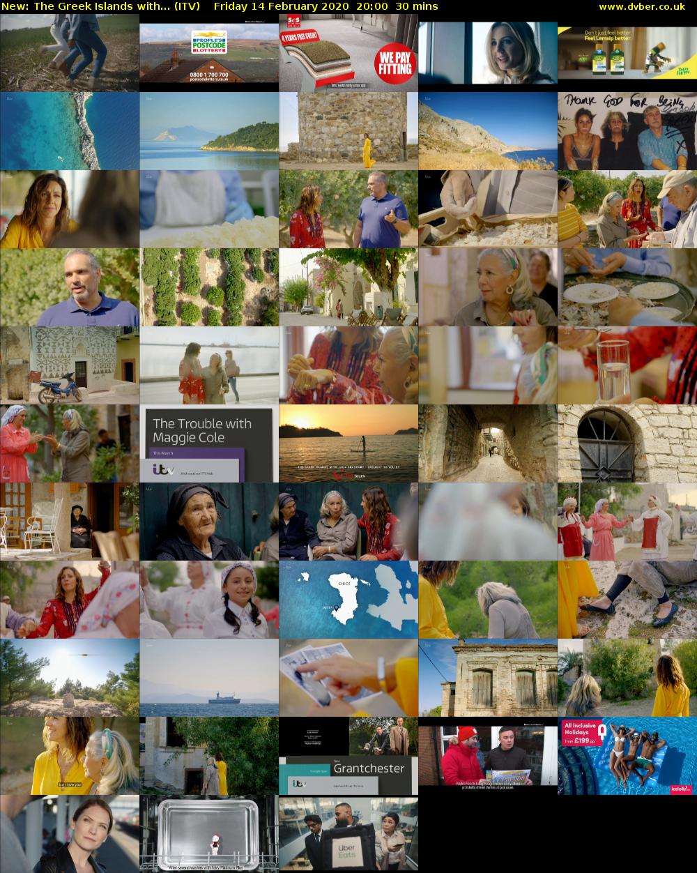 The Greek Islands with... (ITV) Friday 14 February 2020 20:00 - 20:30
