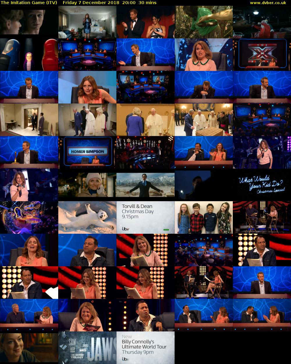 The Imitation Game (ITV) Friday 7 December 2018 20:00 - 20:30