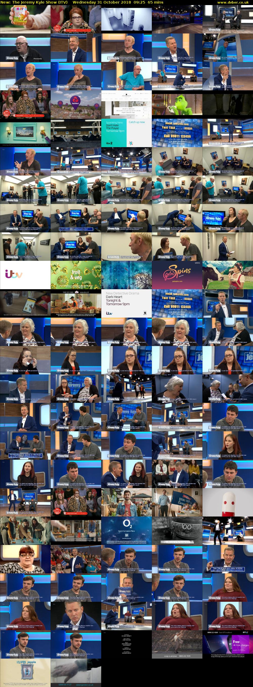 The Jeremy Kyle Show (ITV) Wednesday 31 October 2018 09:25 - 10:30