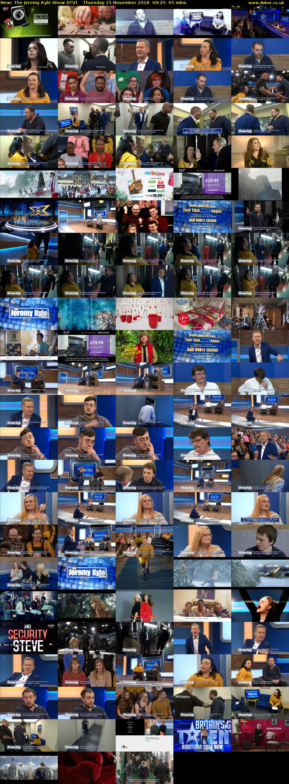 The Jeremy Kyle Show (ITV) Thursday 15 November 2018 09:25 - 10:30