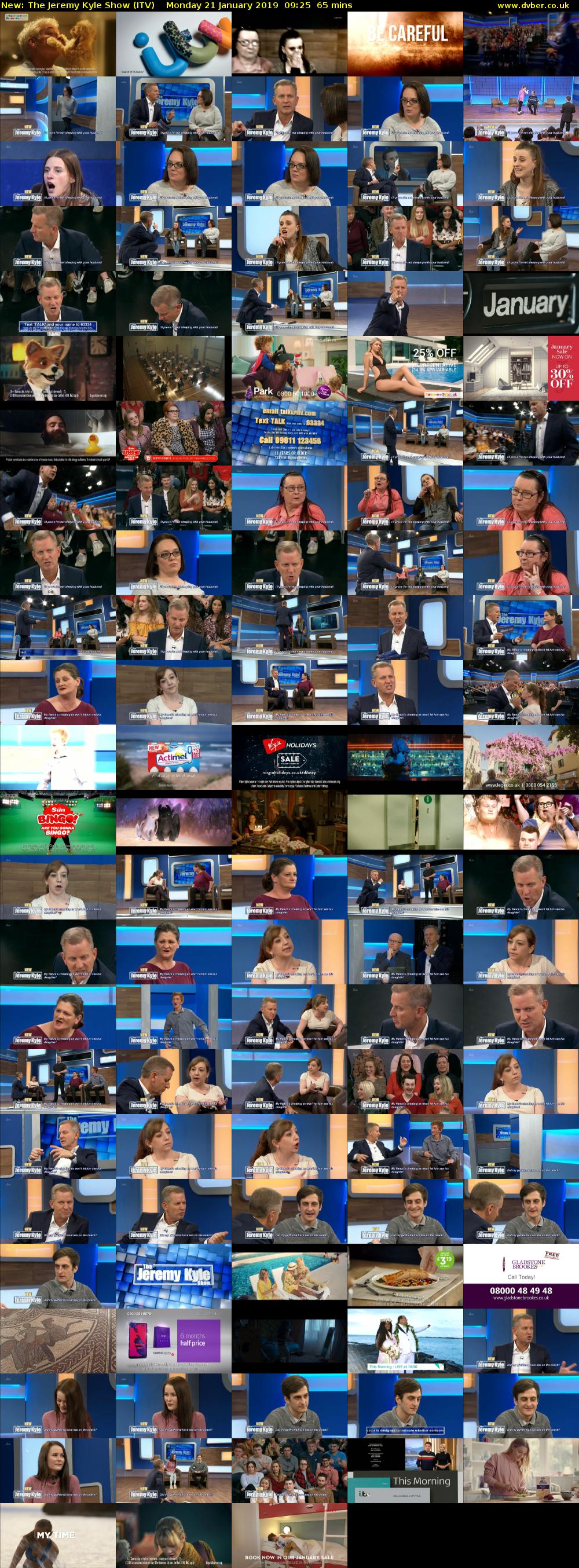 The Jeremy Kyle Show (ITV) Monday 21 January 2019 09:25 - 10:30