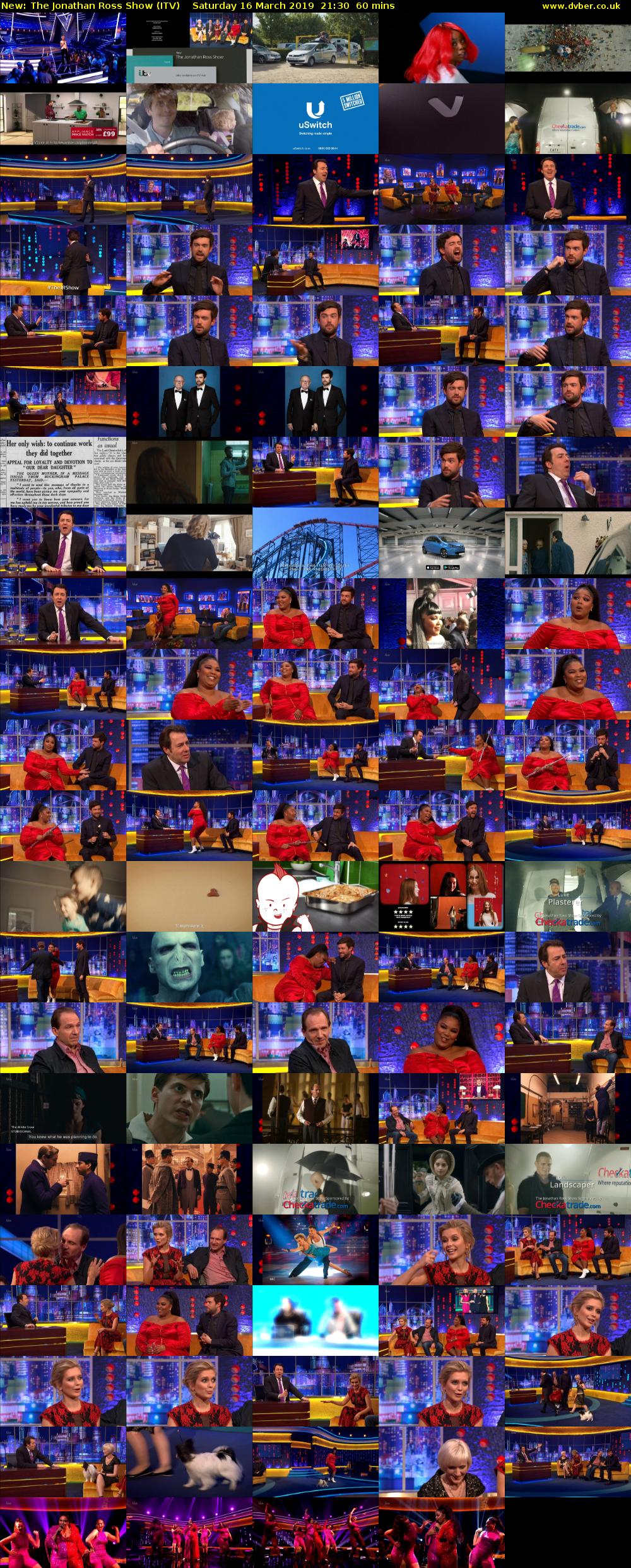 The Jonathan Ross Show (ITV) Saturday 16 March 2019 21:30 - 22:30