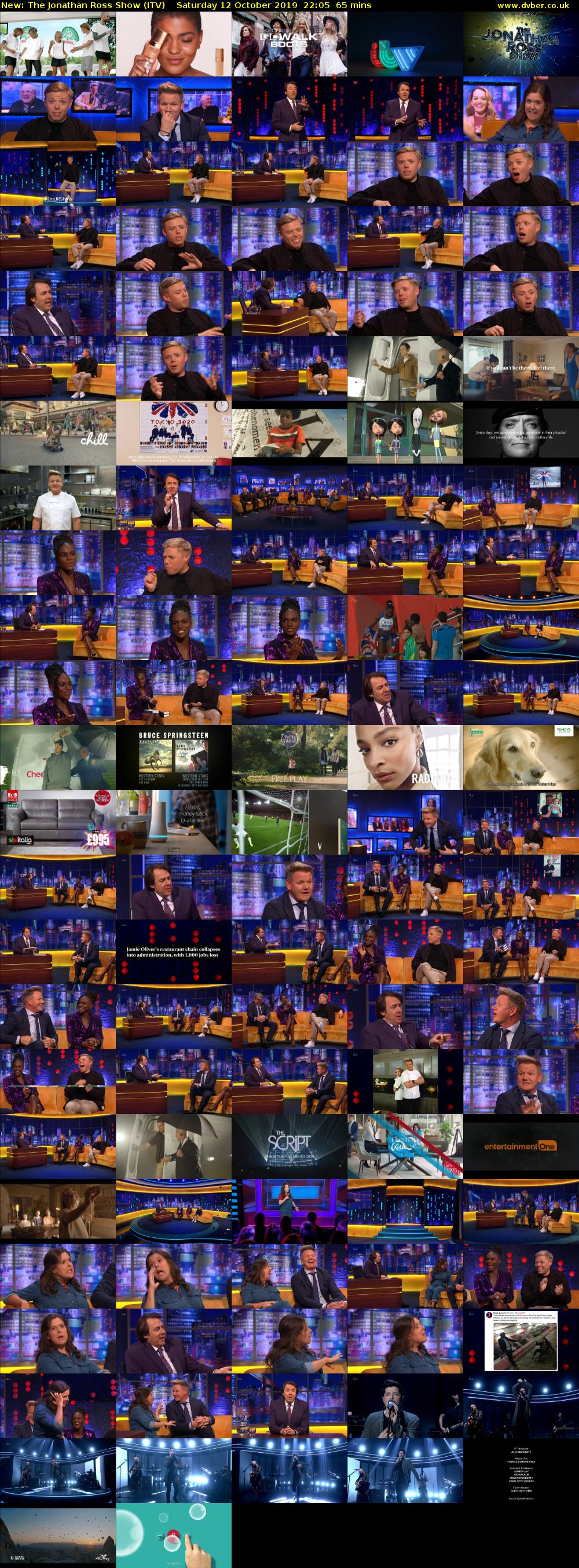 The Jonathan Ross Show (ITV) Saturday 12 October 2019 22:05 - 23:10