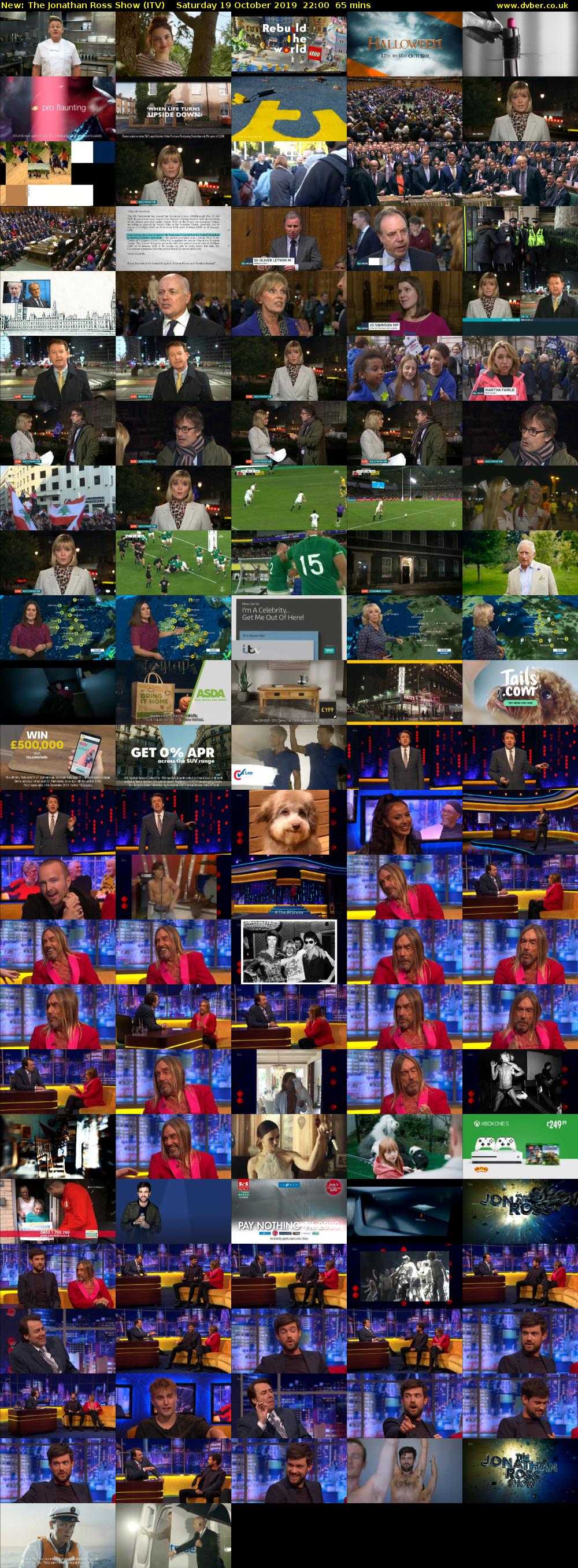 The Jonathan Ross Show (ITV) Saturday 19 October 2019 22:00 - 23:05