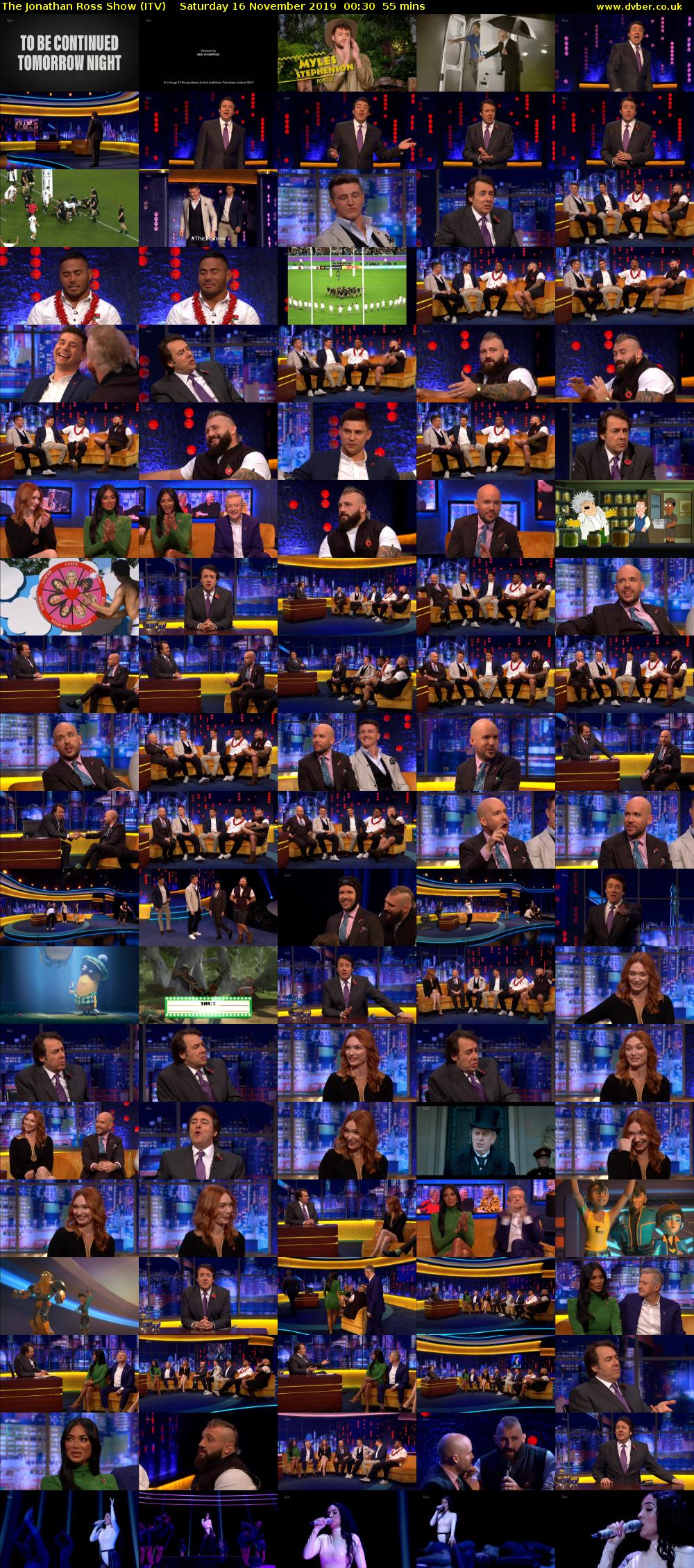 The Jonathan Ross Show (ITV) Saturday 16 November 2019 00:30 - 01:25