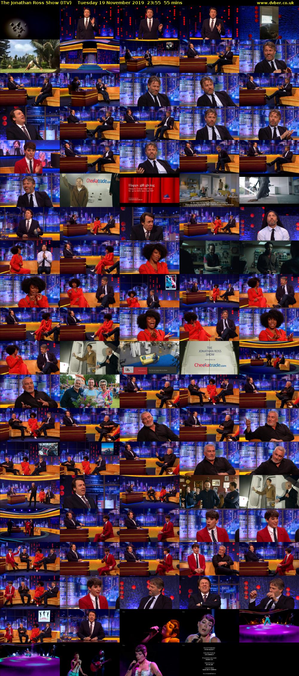 The Jonathan Ross Show (ITV) Tuesday 19 November 2019 23:55 - 00:50