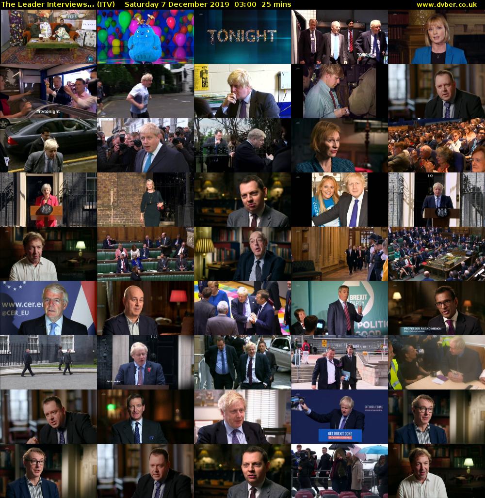 The Leader Interviews... (ITV) Saturday 7 December 2019 03:00 - 03:25