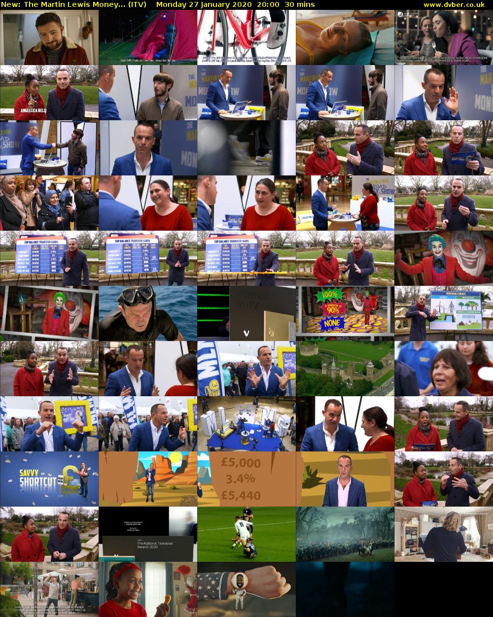 The Martin Lewis Money... (ITV) Monday 27 January 2020 20:00 - 20:30