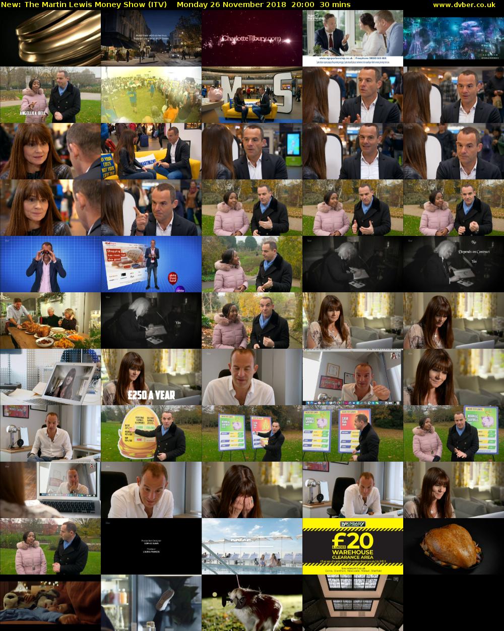 The Martin Lewis Money Show (ITV) Monday 26 November 2018 20:00 - 20:30
