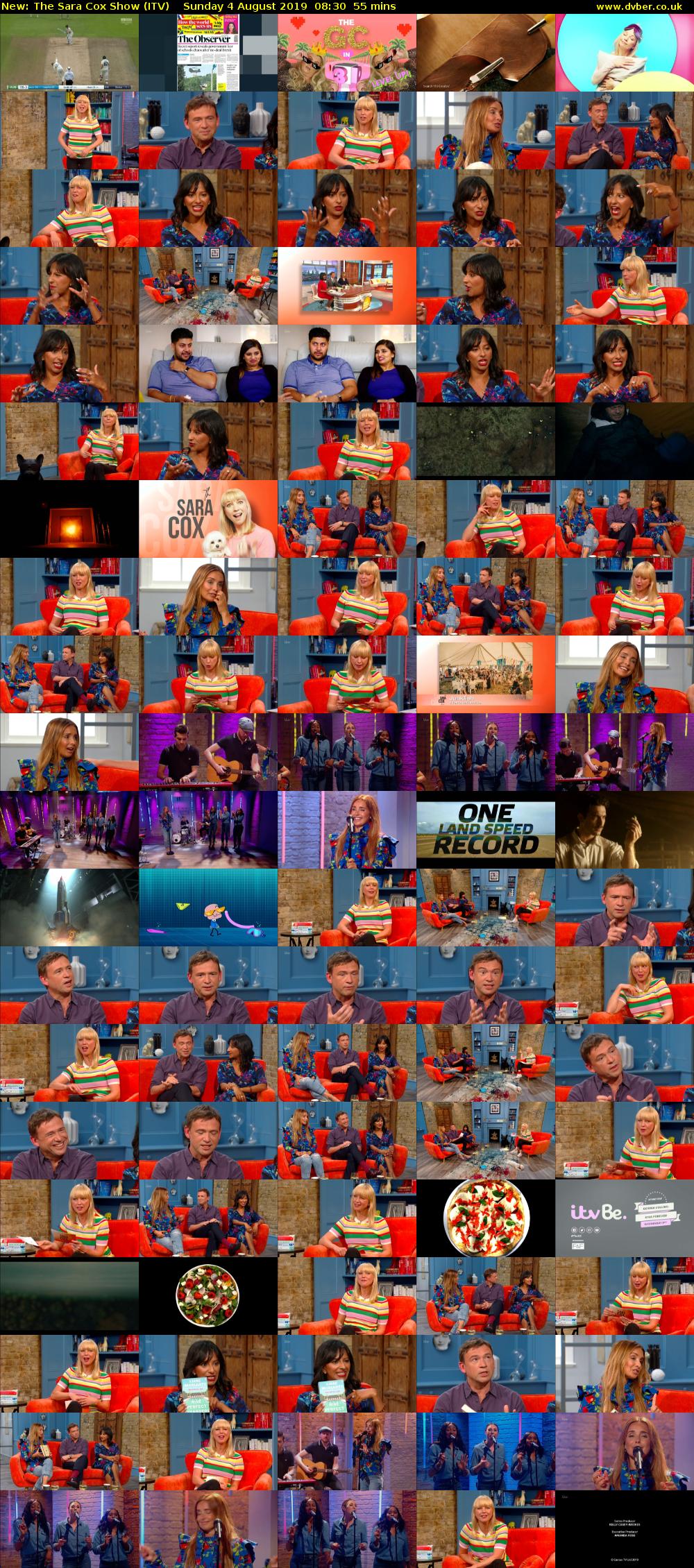 The Sara Cox Show (ITV) Sunday 4 August 2019 08:30 - 09:25