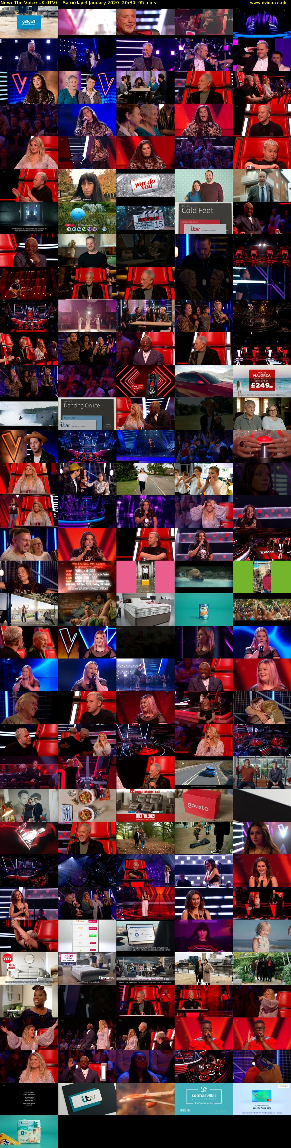 The Voice UK (ITV) Saturday 4 January 2020 20:30 - 22:05