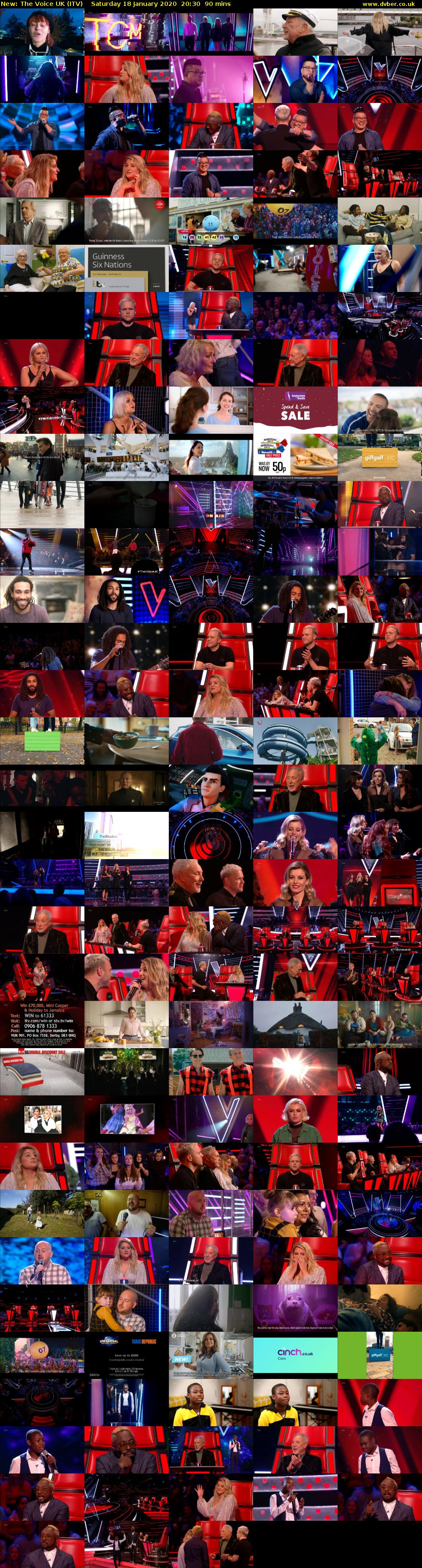 The Voice UK (ITV) Saturday 18 January 2020 20:30 - 22:00
