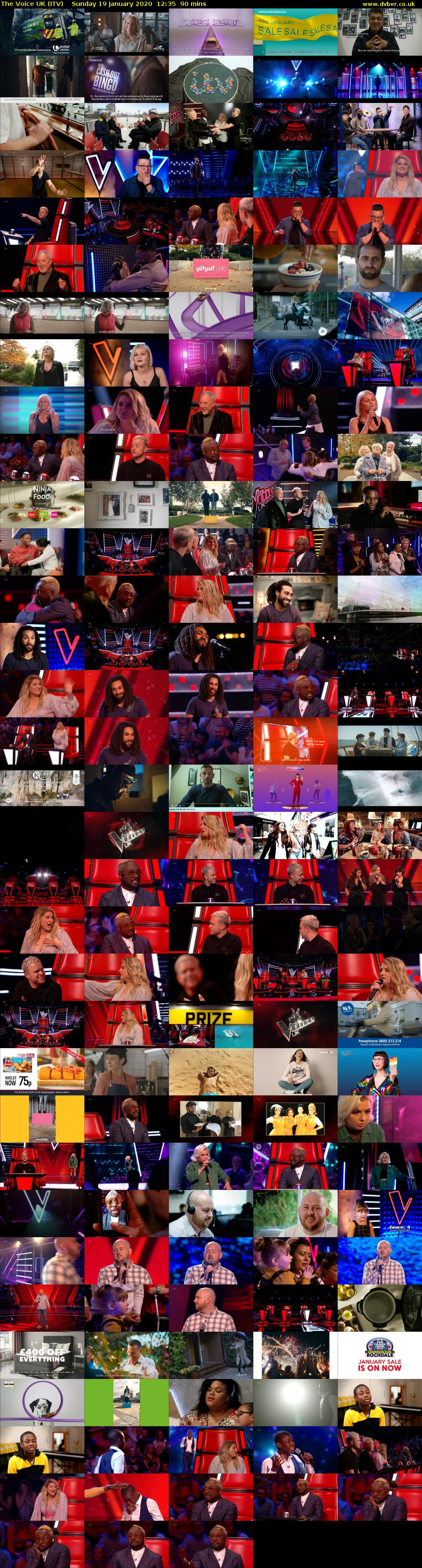 The Voice UK (ITV) Sunday 19 January 2020 12:35 - 14:05