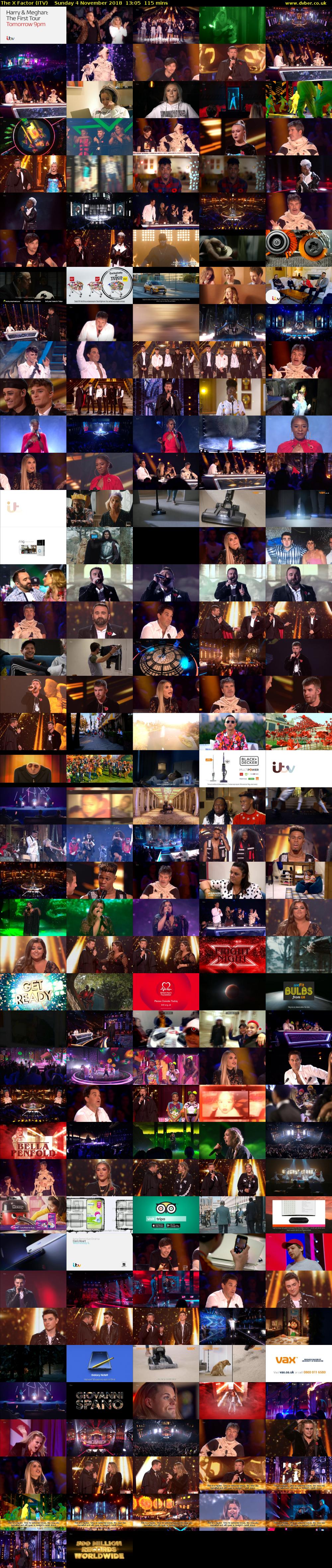 The X Factor (ITV) Sunday 4 November 2018 13:05 - 15:00