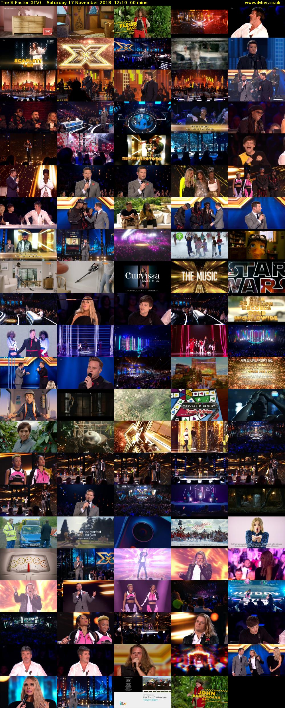 The X Factor (ITV) Saturday 17 November 2018 12:10 - 13:10