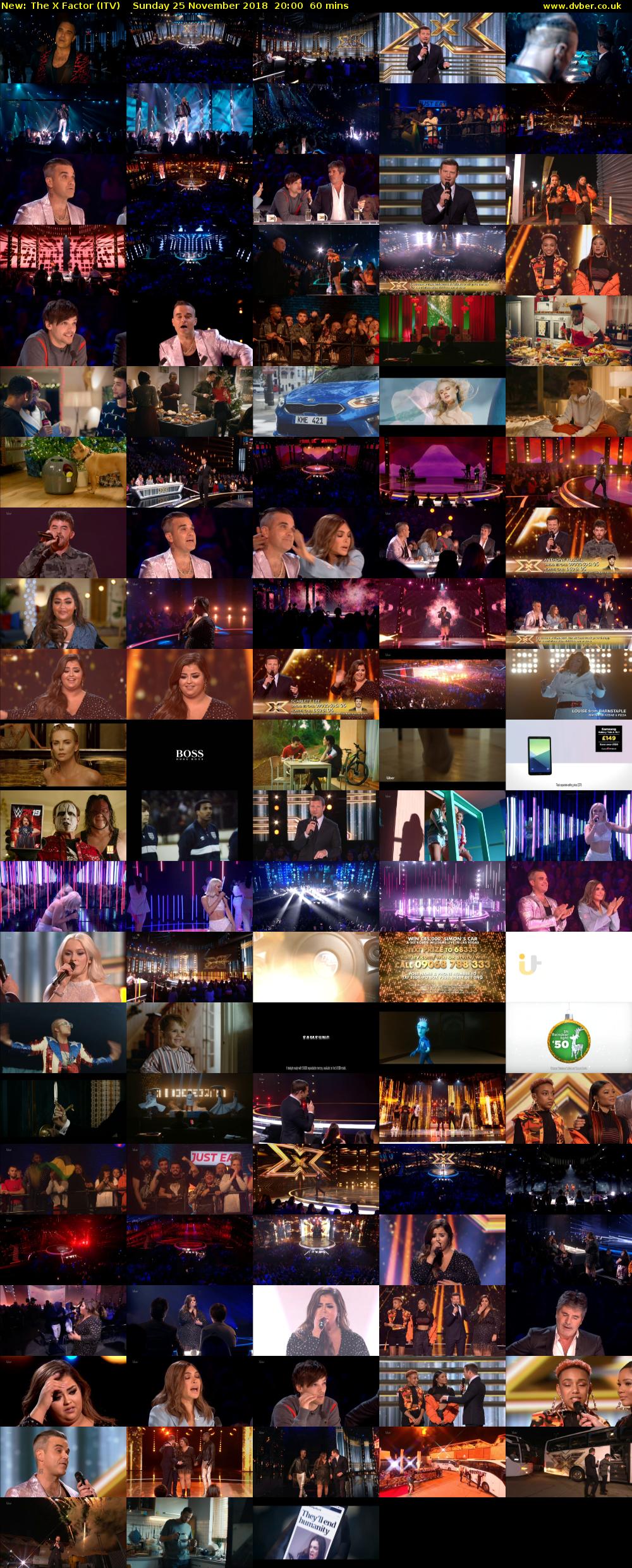The X Factor (ITV) Sunday 25 November 2018 20:00 - 21:00
