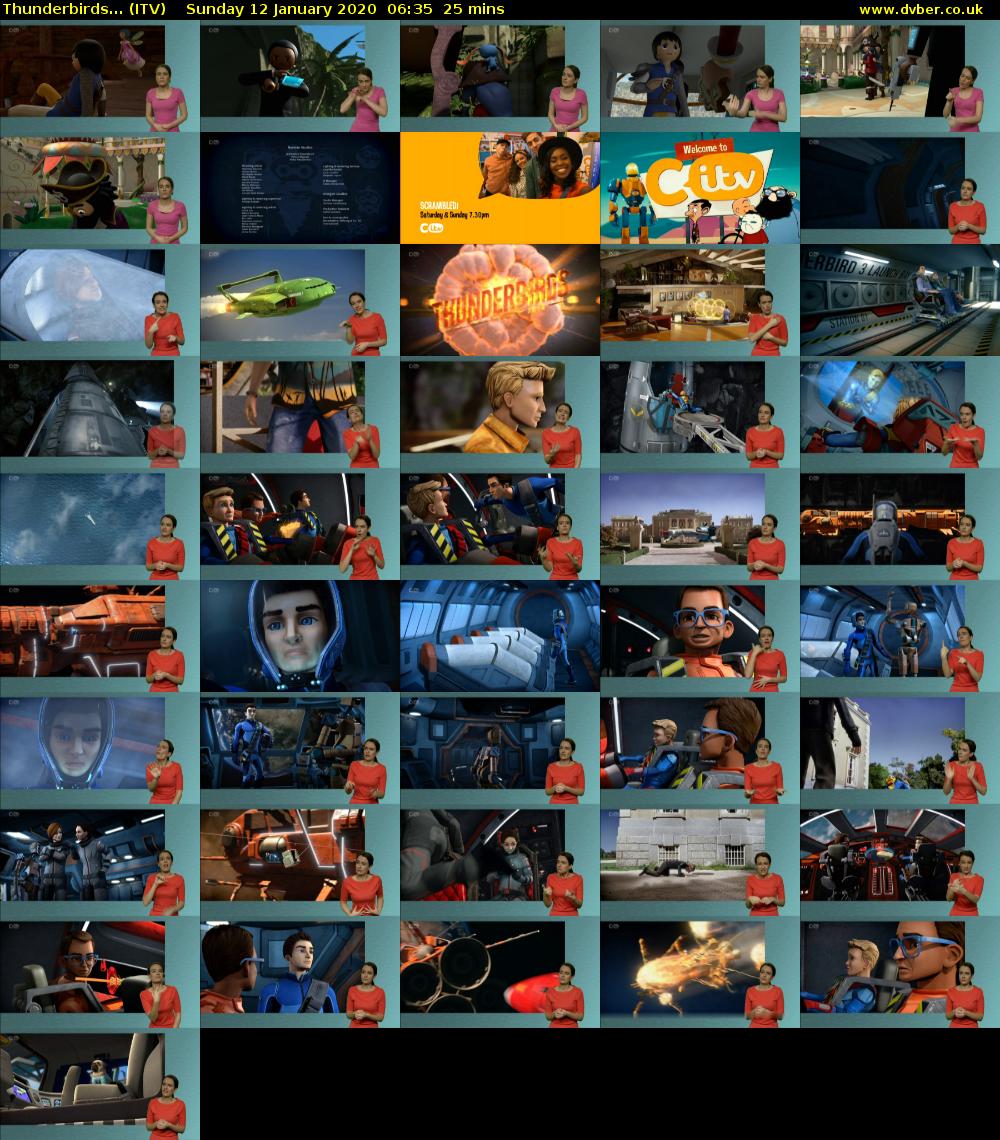 Thunderbirds... (ITV) Sunday 12 January 2020 06:35 - 07:00
