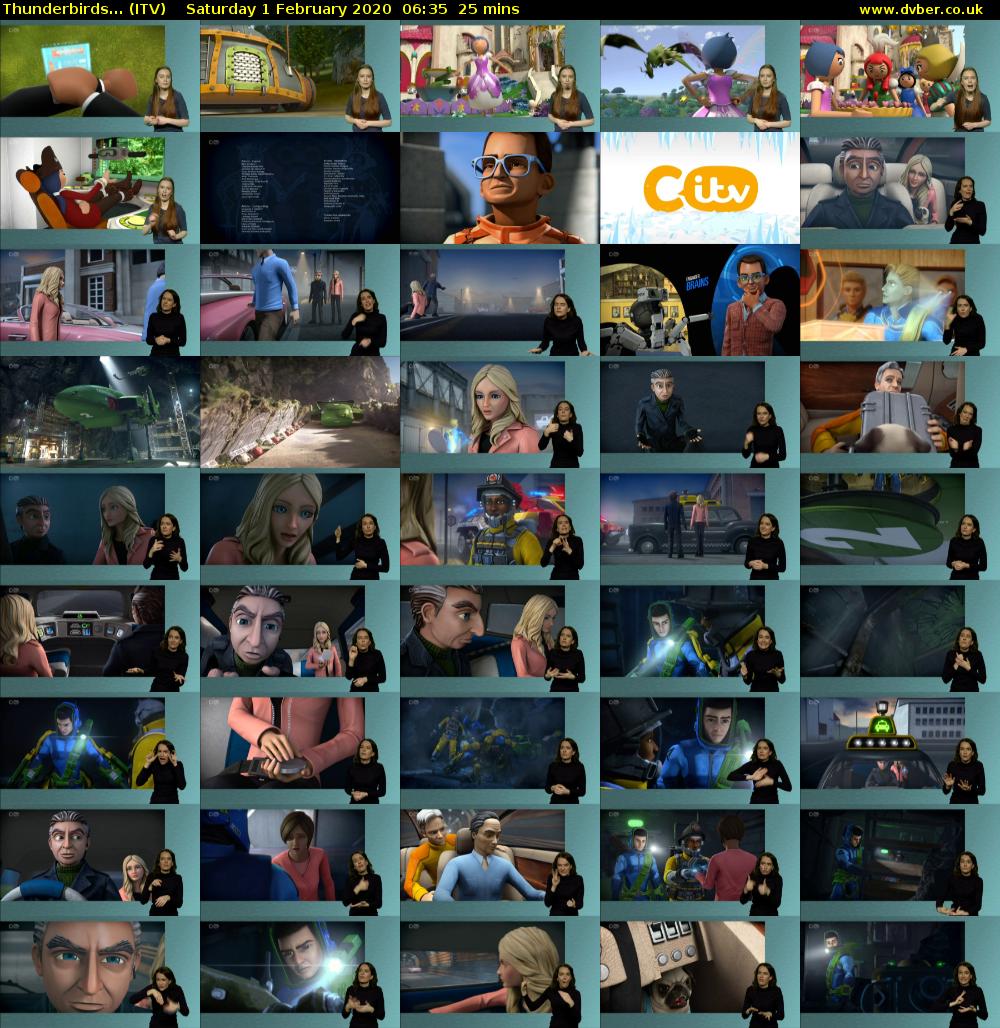 Thunderbirds... (ITV) Saturday 1 February 2020 06:35 - 07:00