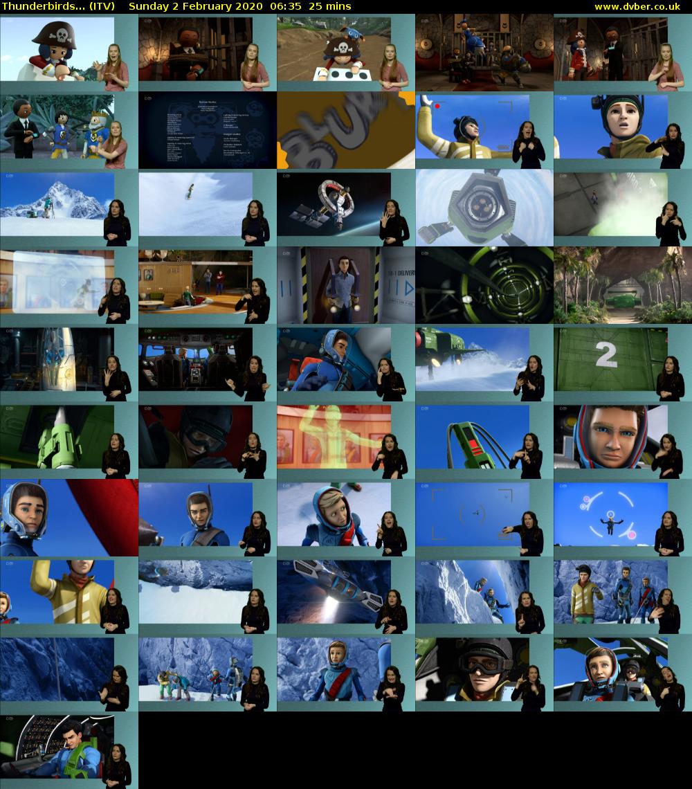 Thunderbirds... (ITV) Sunday 2 February 2020 06:35 - 07:00