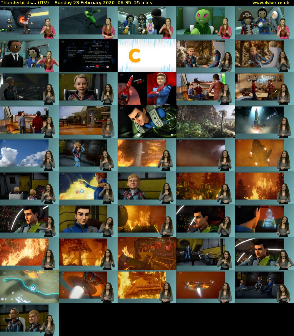 Thunderbirds... (ITV) Sunday 23 February 2020 06:35 - 07:00