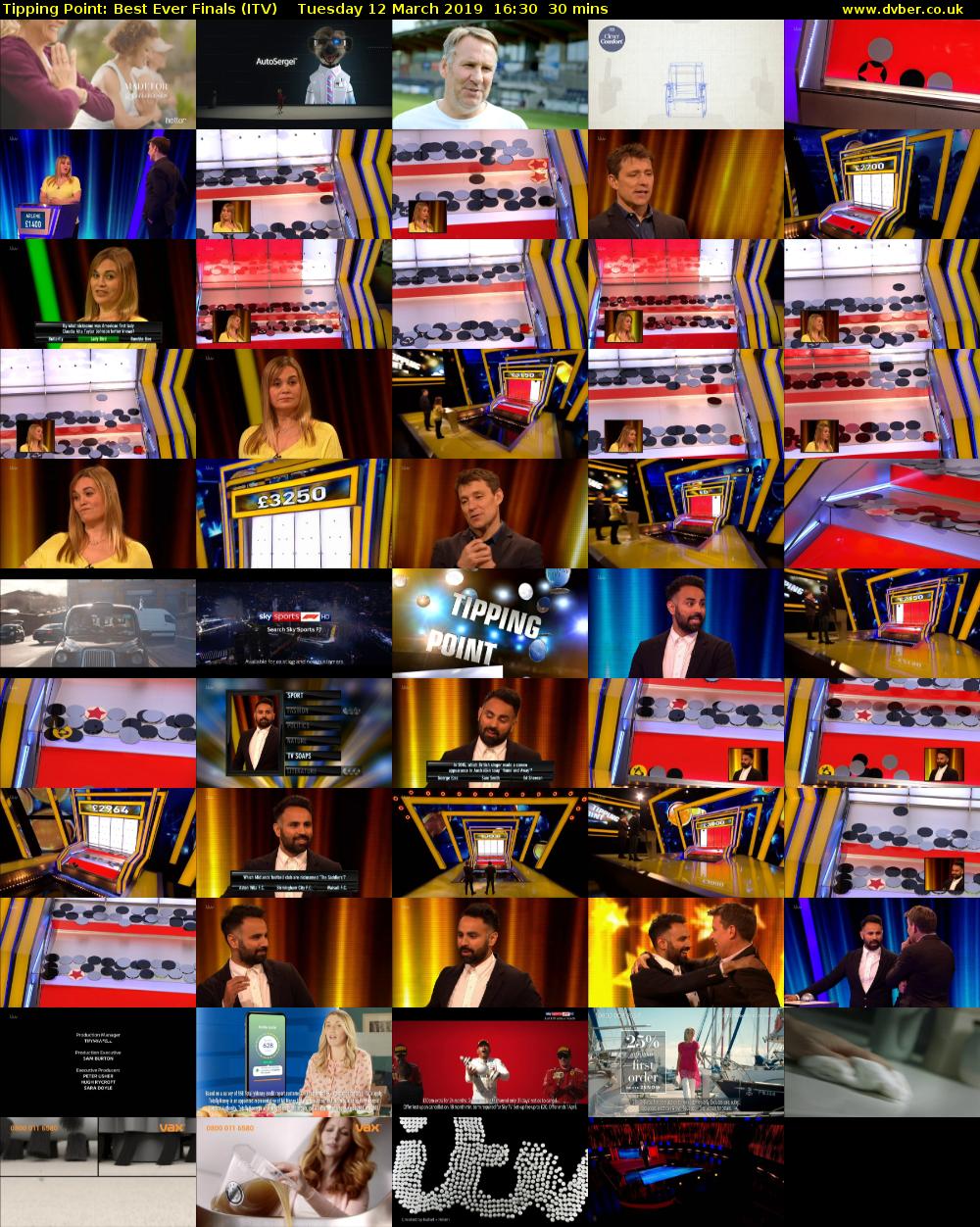Tipping Point: Best Ever Finals (ITV) Tuesday 12 March 2019 16:30 - 17:00