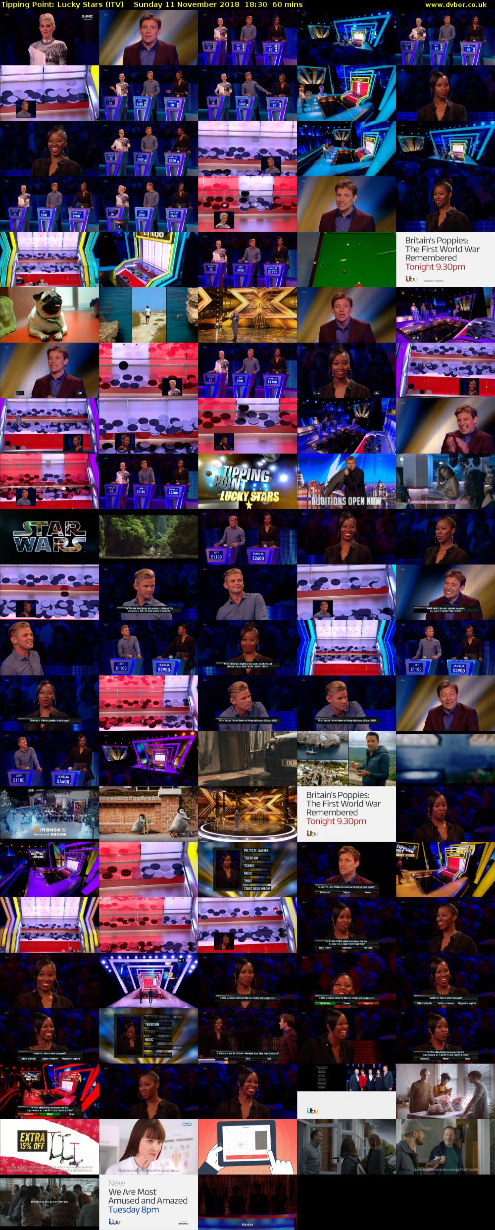 Tipping Point: Lucky Stars (ITV) Sunday 11 November 2018 18:30 - 19:30