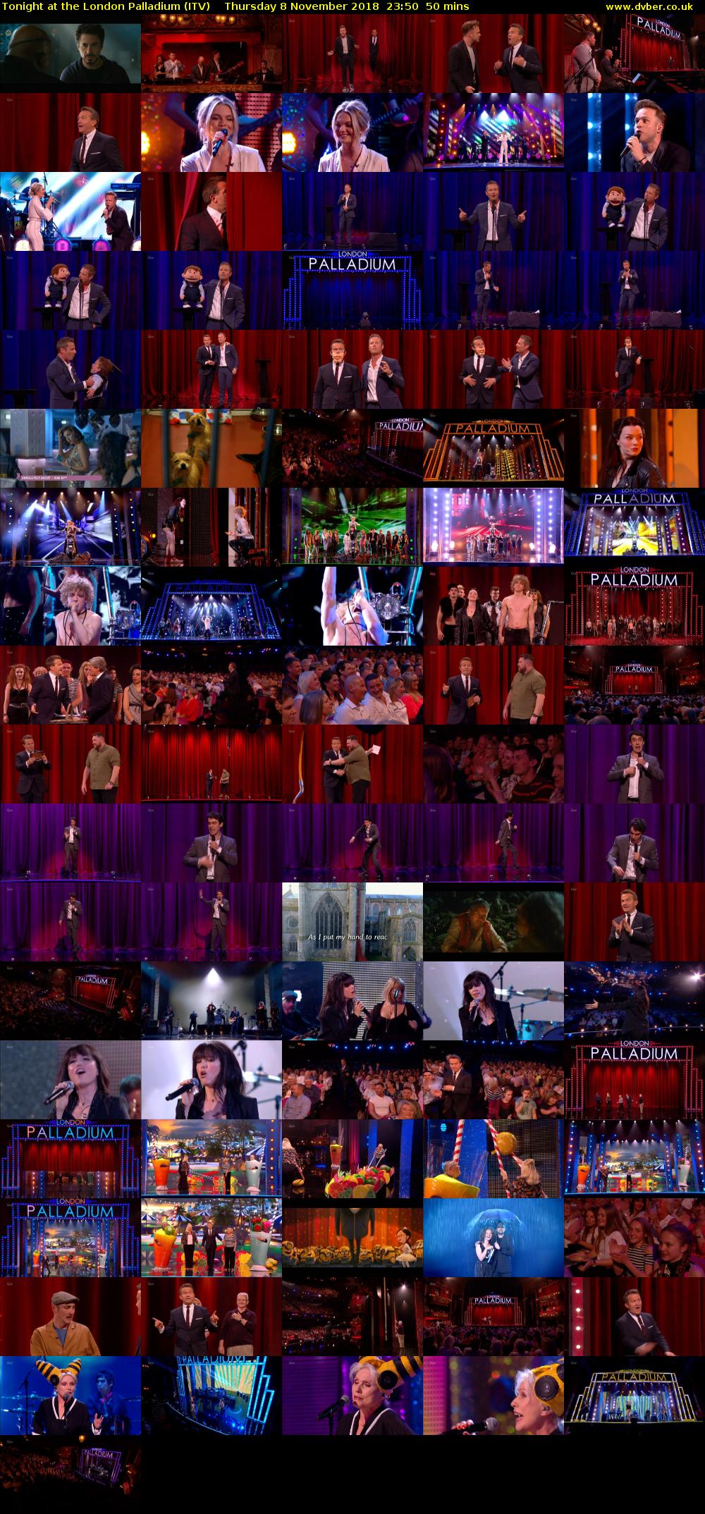 Tonight at the London Palladium (ITV) Thursday 8 November 2018 23:50 - 00:40