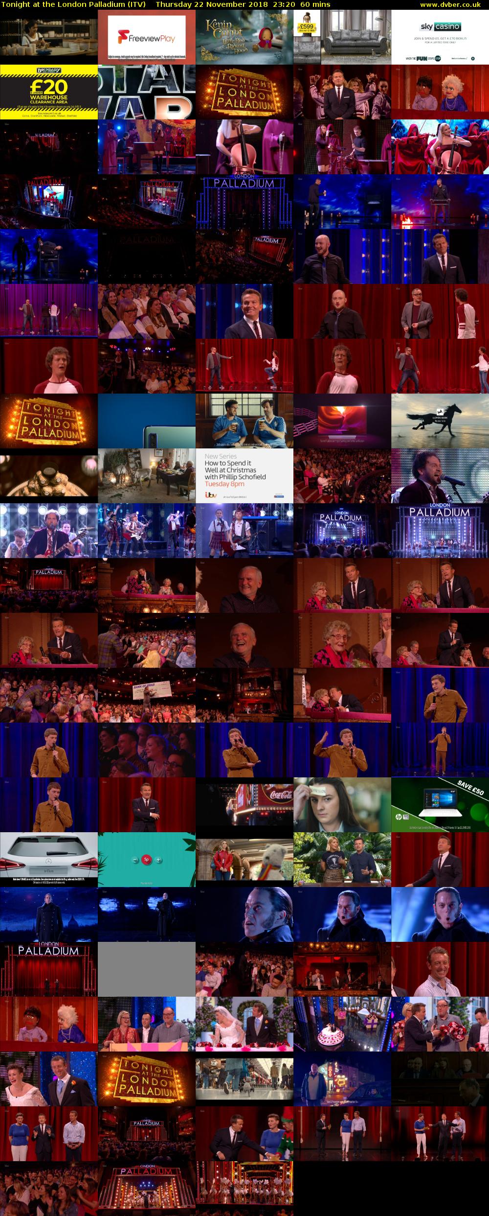 Tonight at the London Palladium (ITV) Thursday 22 November 2018 23:20 - 00:20