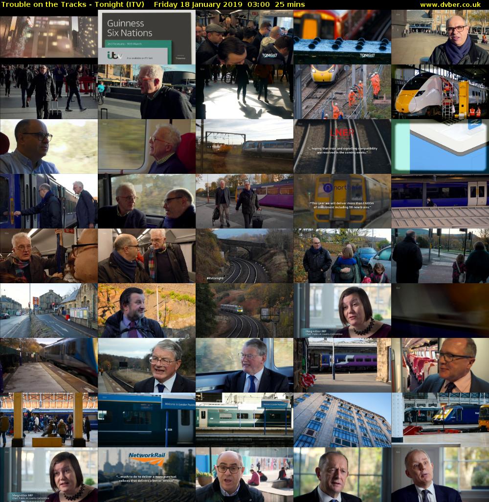 Trouble on the Tracks - Tonight (ITV) Friday 18 January 2019 03:00 - 03:25