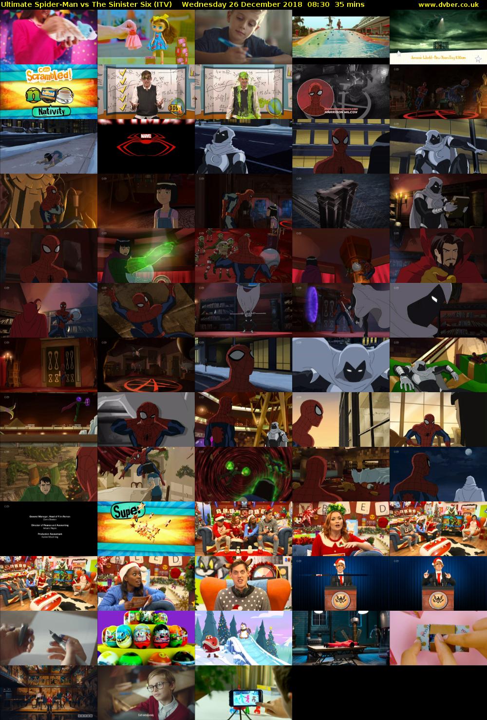 Ultimate Spider-Man vs The Sinister Six (ITV) Wednesday 26 December 2018 08:30 - 09:05