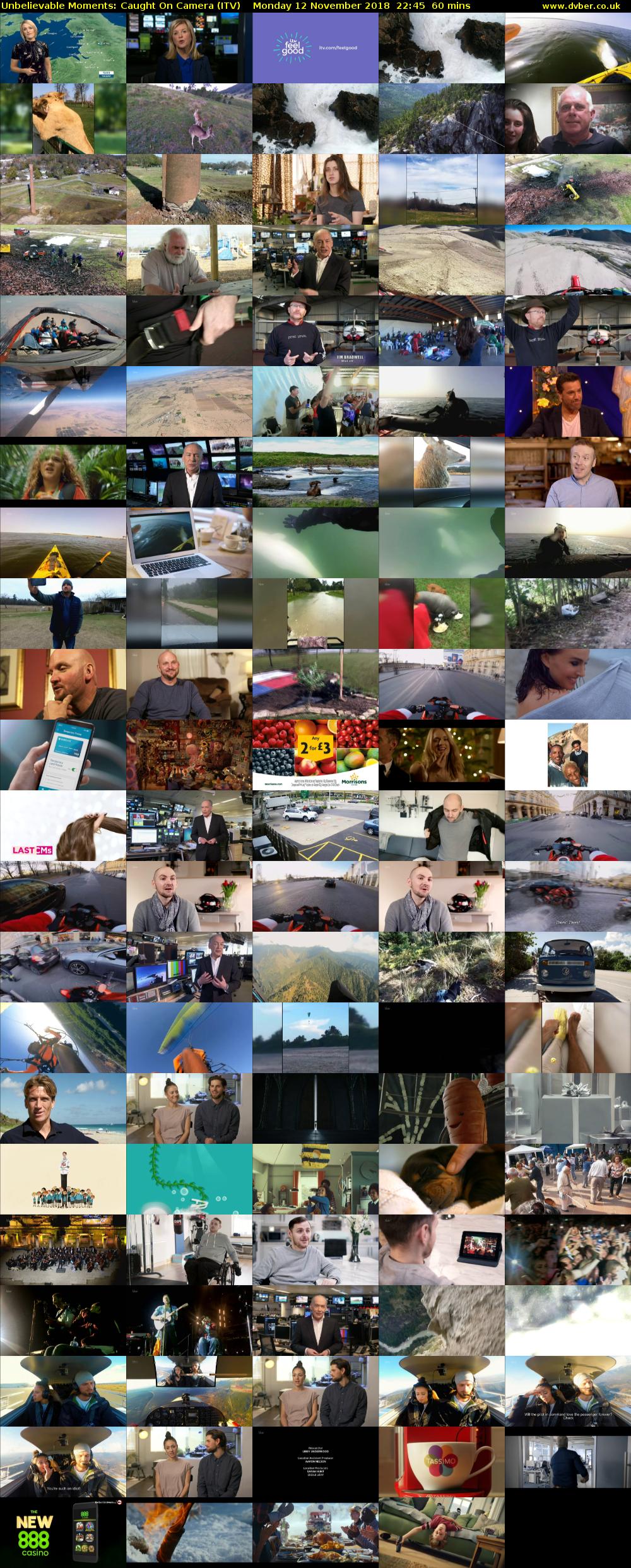 Unbelievable Moments: Caught On Camera (ITV) Monday 12 November 2018 22:45 - 23:45