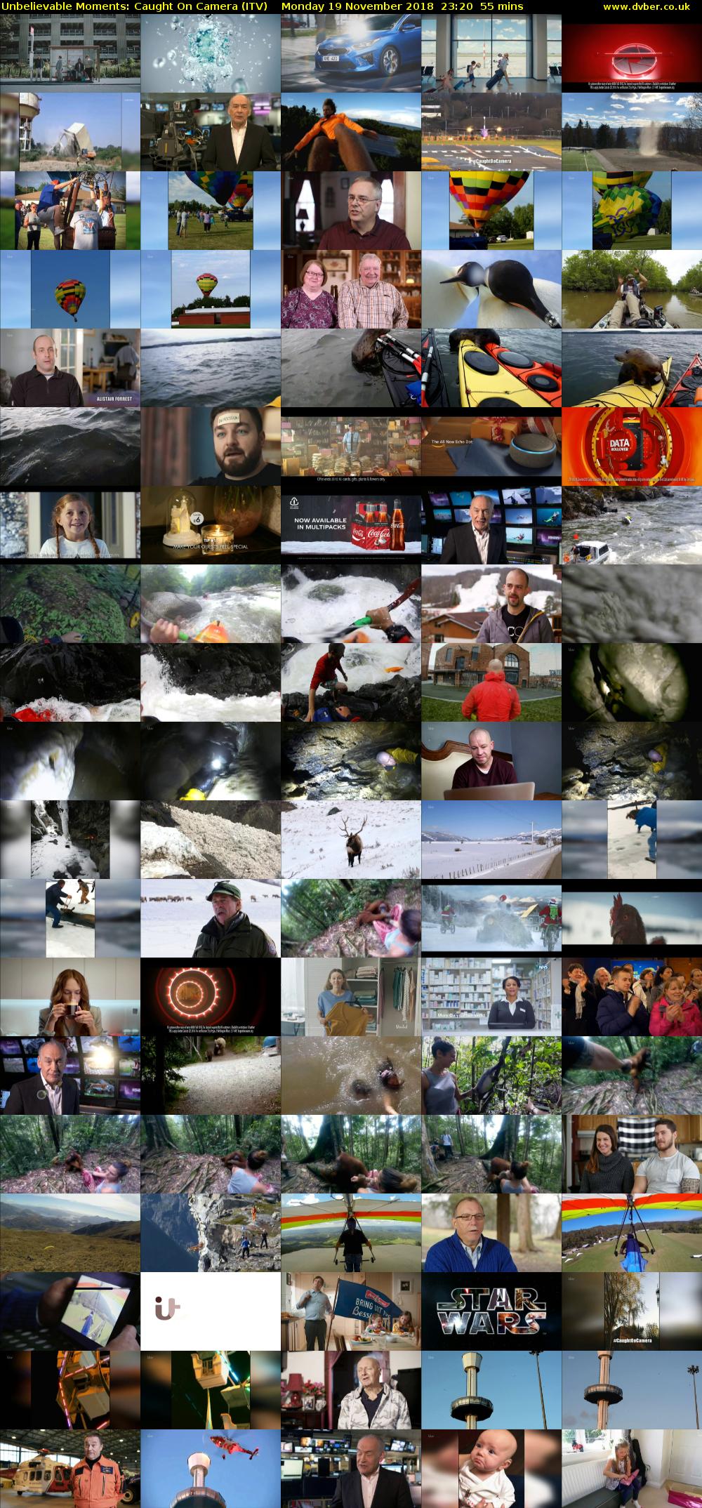 Unbelievable Moments: Caught On Camera (ITV) Monday 19 November 2018 23:20 - 00:15