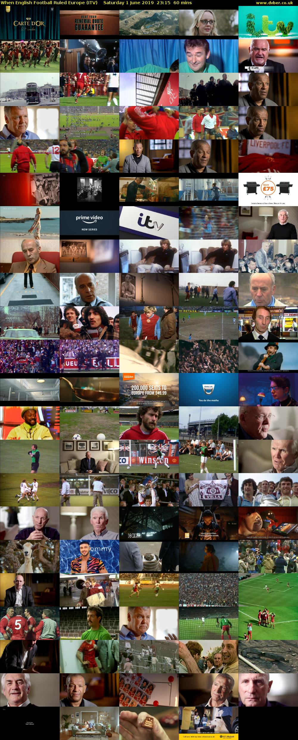 When English Football Ruled Europe (ITV) Saturday 1 June 2019 23:15 - 00:15