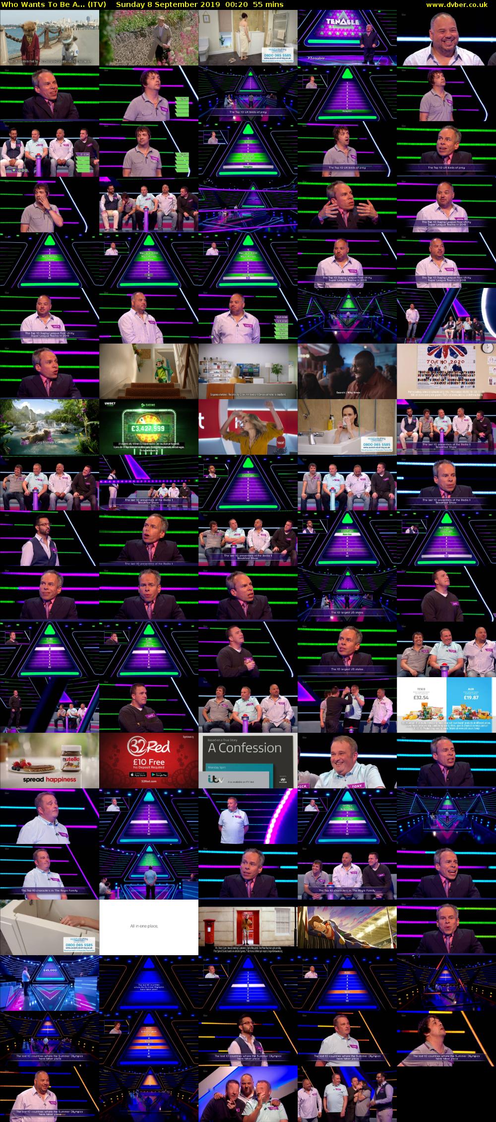 Who Wants To Be A... (ITV) Sunday 8 September 2019 00:20 - 01:15