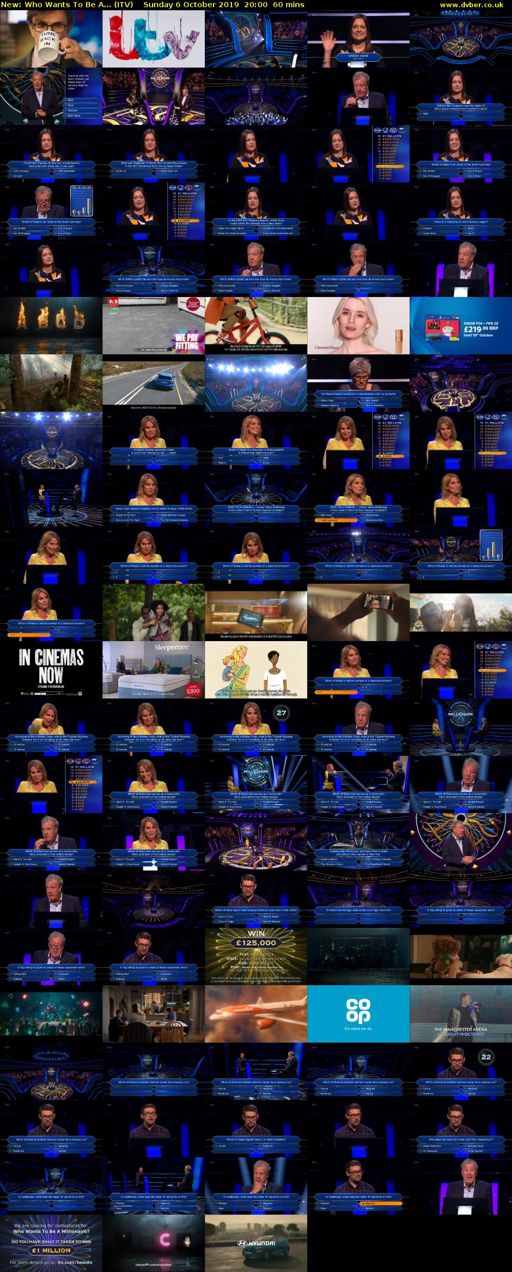 Who Wants To Be A... (ITV) Sunday 6 October 2019 20:00 - 21:00