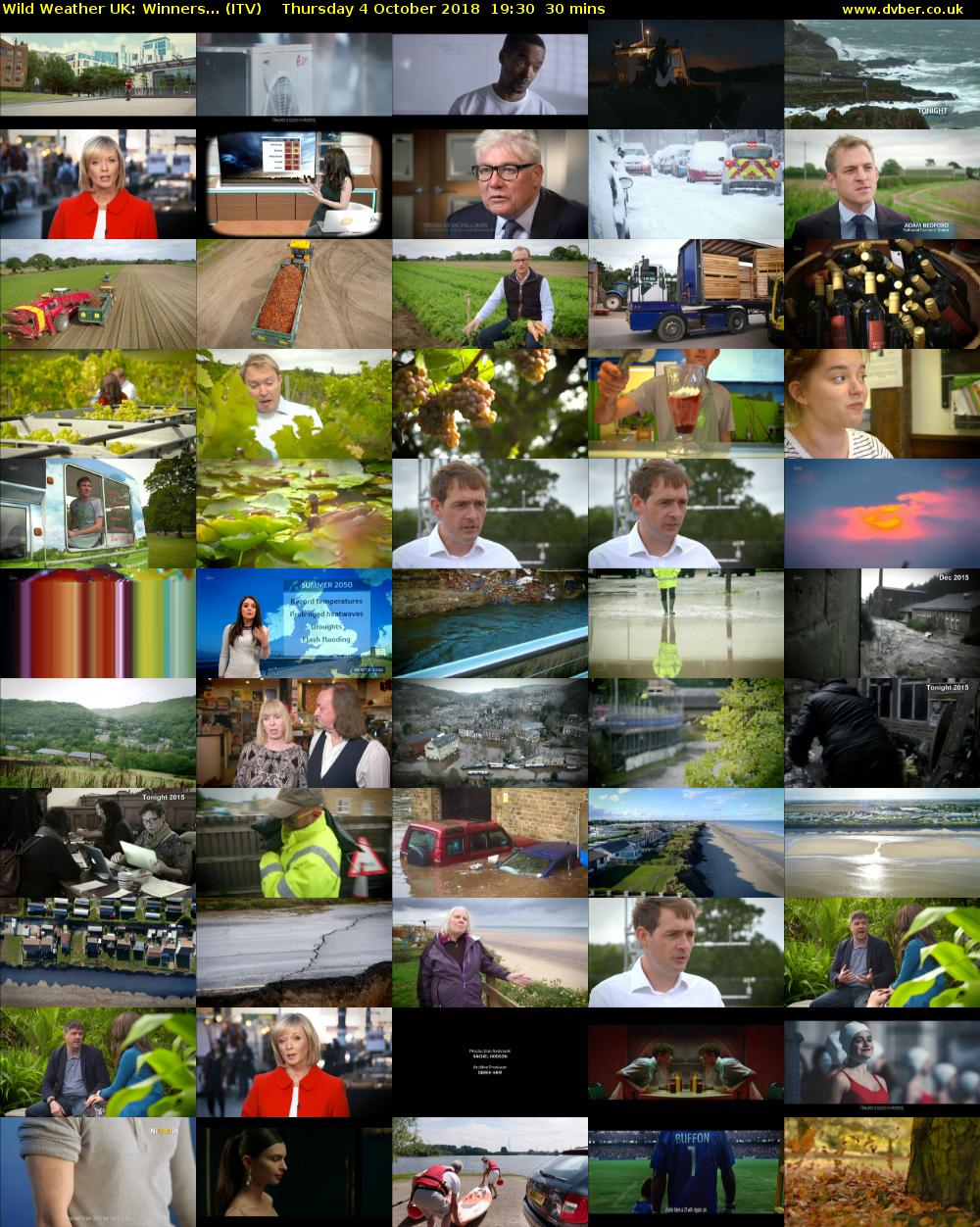 Wild Weather UK: Winners... (ITV) Thursday 4 October 2018 19:30 - 20:00