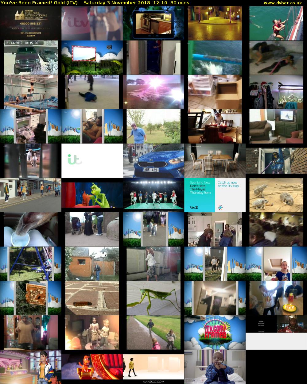 You've Been Framed! Gold (ITV) Saturday 3 November 2018 12:10 - 12:40