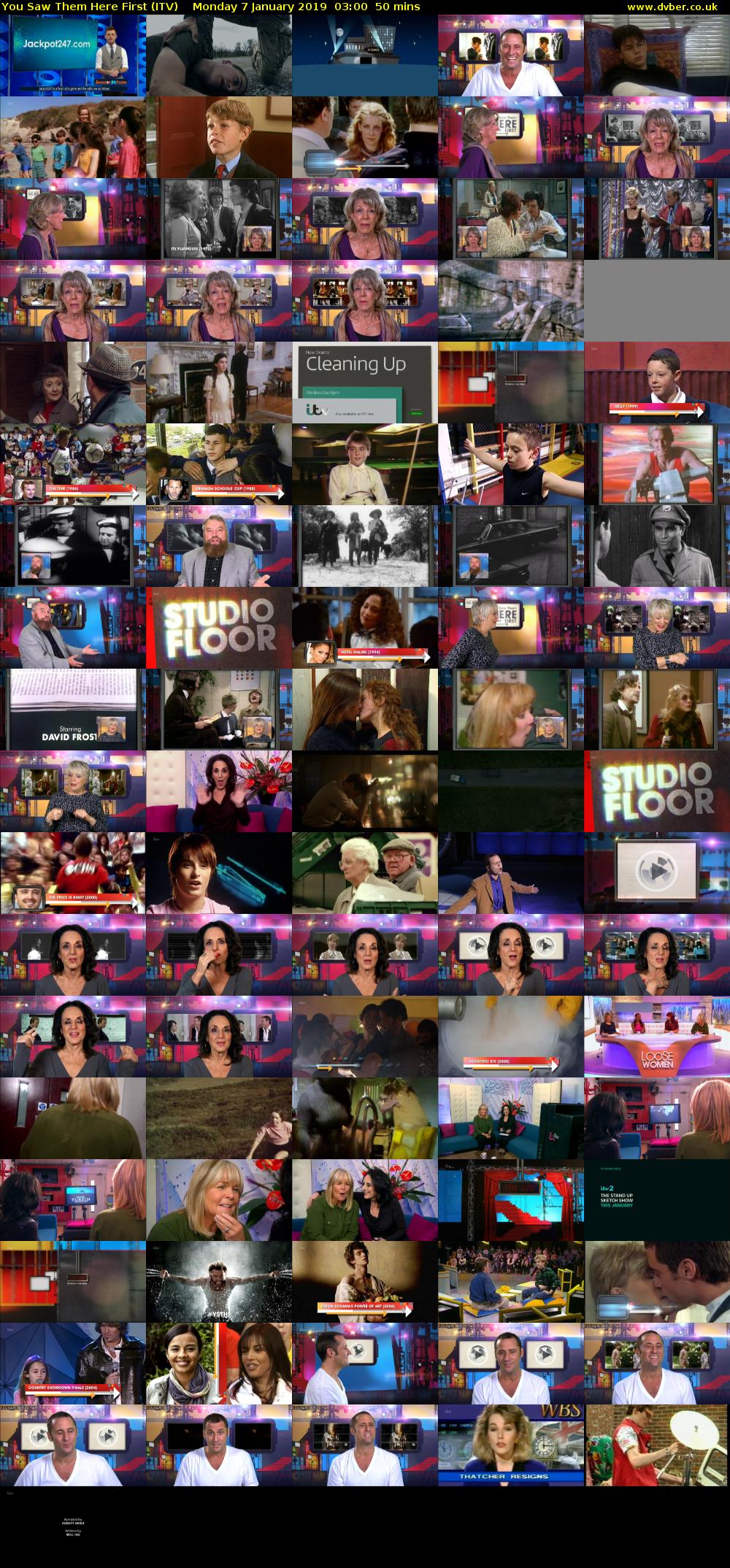 You Saw Them Here First (ITV) Monday 7 January 2019 03:00 - 03:50