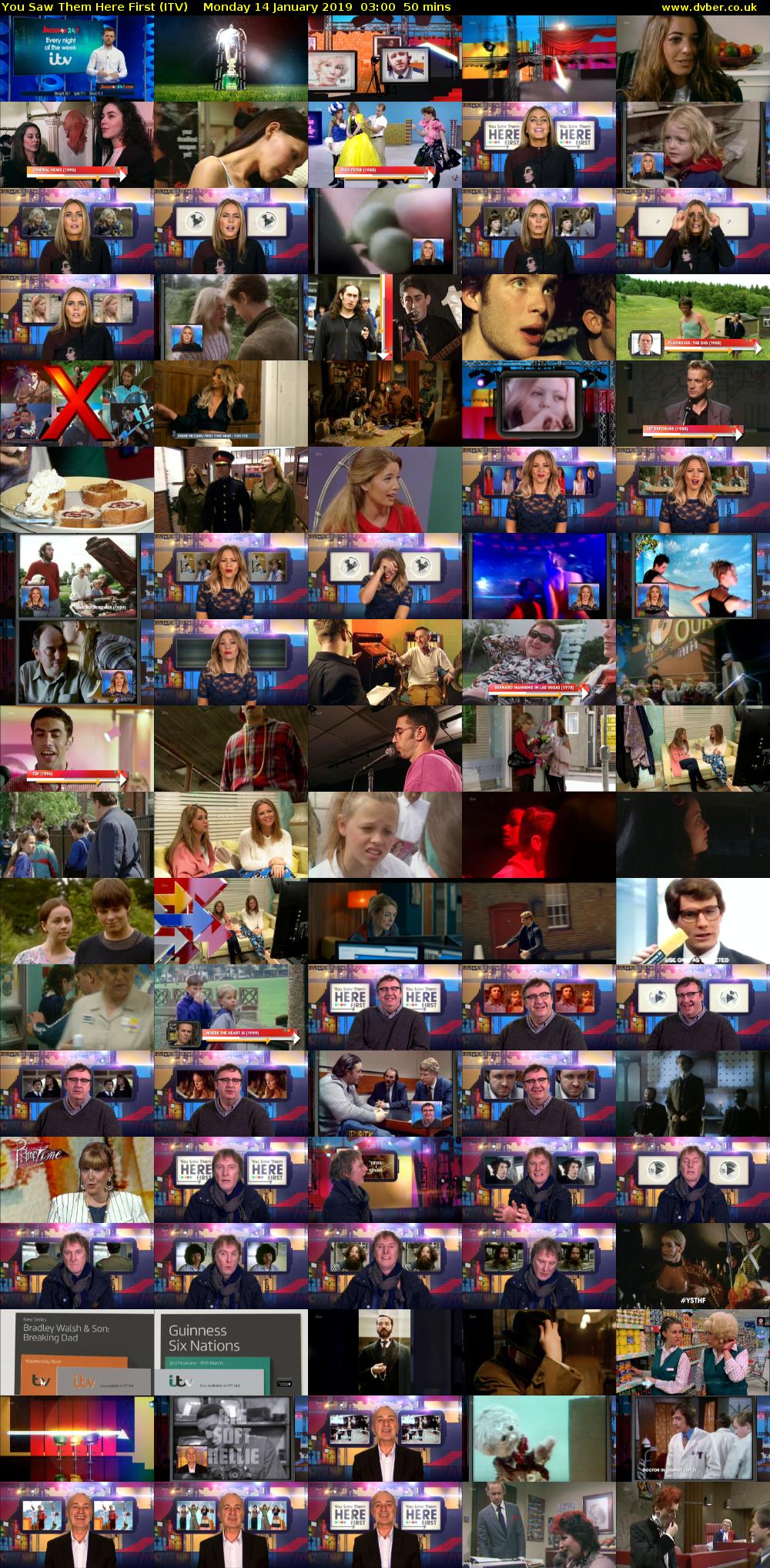 You Saw Them Here First (ITV) Monday 14 January 2019 03:00 - 03:50