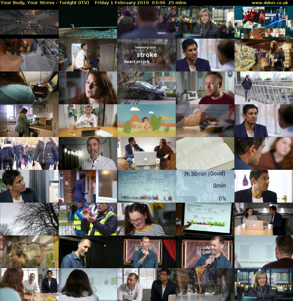 Your Body, Your Stress - Tonight (ITV) Friday 1 February 2019 03:00 - 03:25
