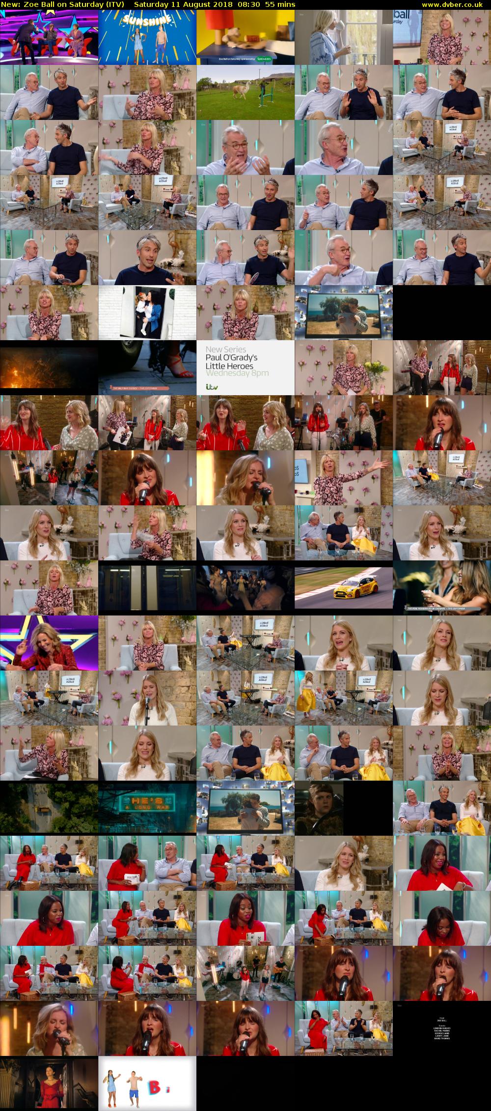 Zoe Ball on Saturday (ITV) Saturday 11 August 2018 08:30 - 09:25