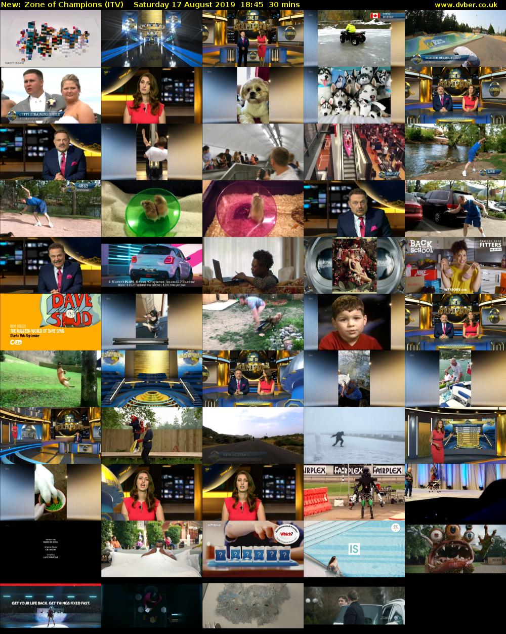Zone of Champions (ITV) Saturday 17 August 2019 18:45 - 19:15