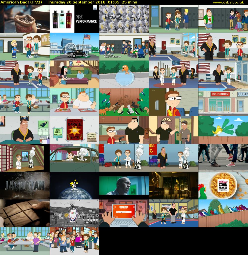 American Dad! (ITV2) Thursday 20 September 2018 01:05 - 01:30
