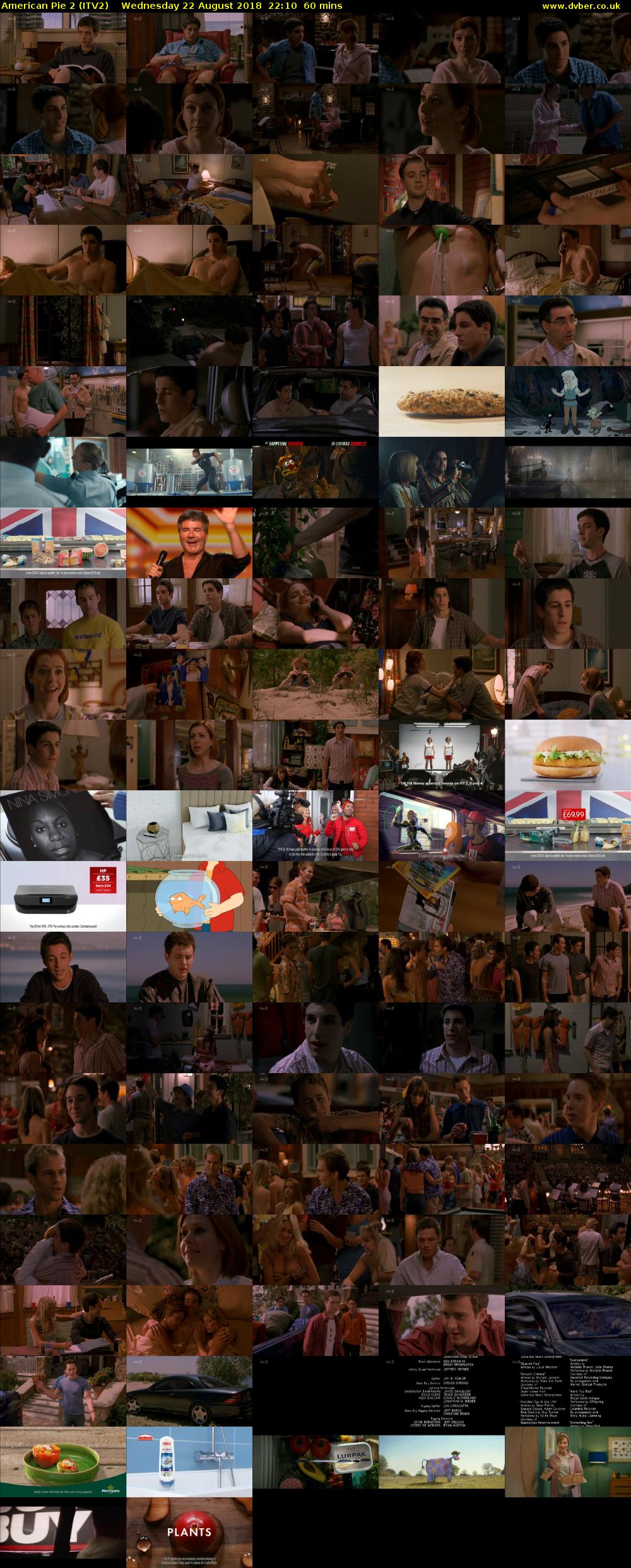 American Pie 2 (ITV2) Wednesday 22 August 2018 22:10 - 23:10