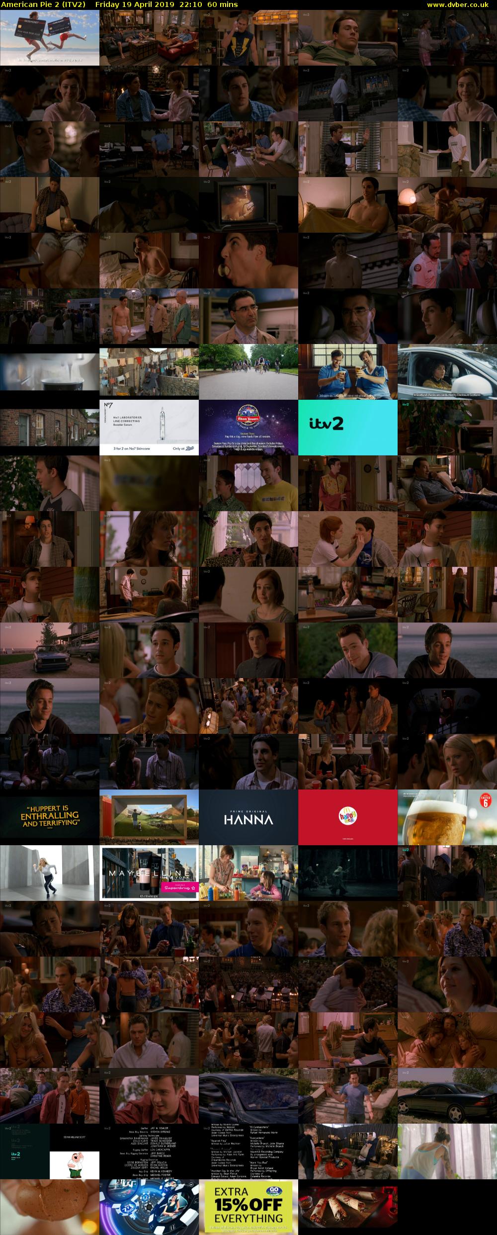 American Pie 2 (ITV2) Friday 19 April 2019 22:10 - 23:10