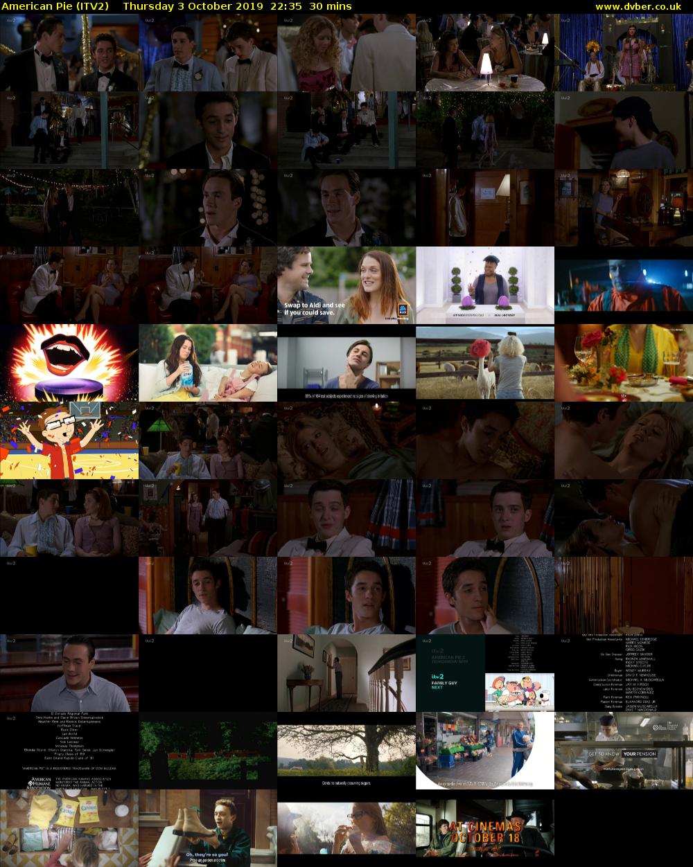 American Pie (ITV2) Thursday 3 October 2019 22:35 - 23:05